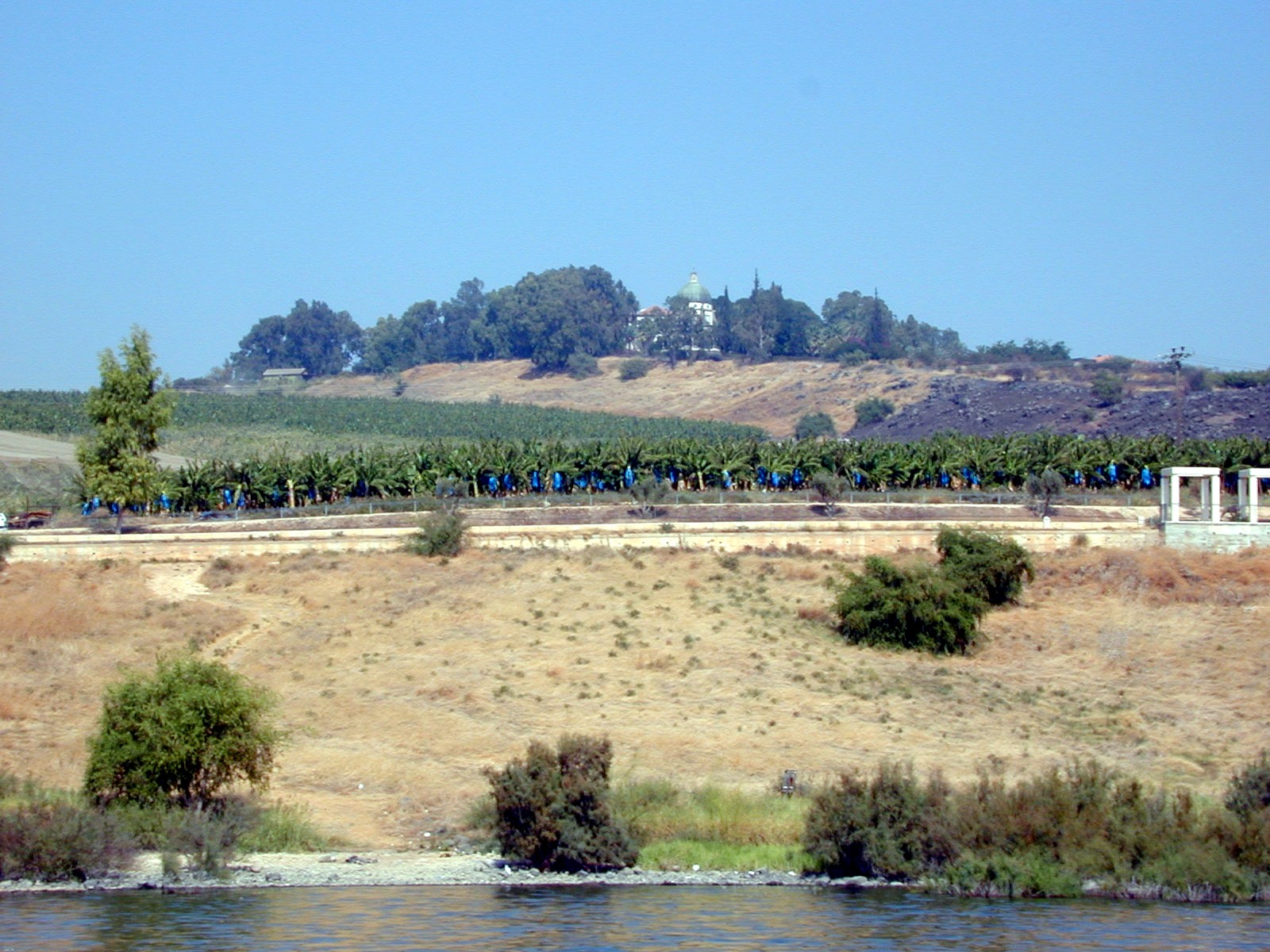 Mount of Beatitudes from the Sea of Galilee